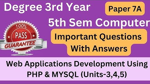 Degree 5th sem computer paper 7A important questions with answers *Units-3,4,5* #bsccomputerscience