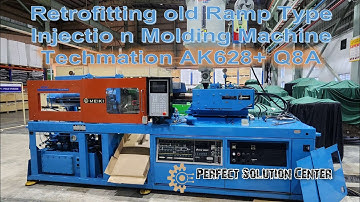 Retrofitting of old ramp type injection molding machine, using Techmation AK628 controller & Q8A HMI