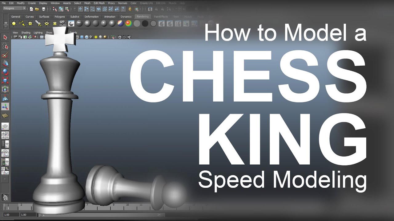 How to Model a Chess King ( Speed Modeling ) click3d - YouTube