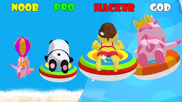 NOOB vs PRO vs HACKER vs GOD - aquapark.io Best water slide game