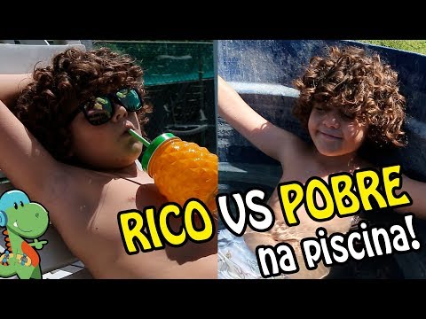 Rico vs Pobre na piscina | Vlog Gabriel Miller