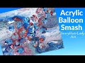 122  Acrylic Ring Pour / Balloon Smash on Canvas, tutorial,