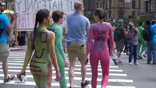 painted bodies walking through New York.