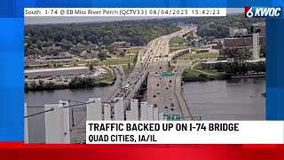 Traffic Alert: Crash on I-74 bridge causing backup