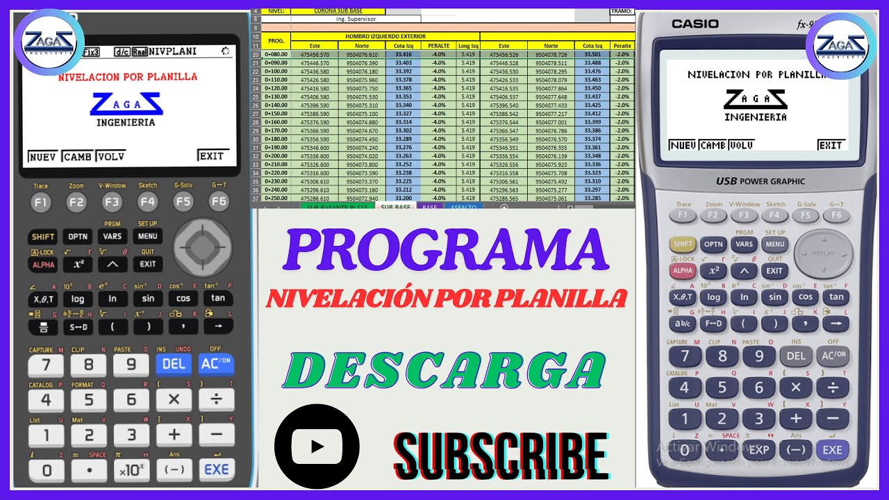 PROGRAMA DE NIVELACIÓN POR PLANILLA CASIO FX-9860 FX-CG50