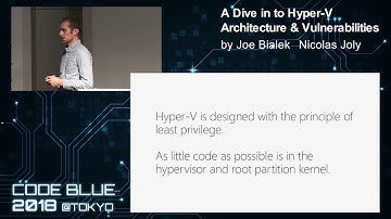 [CB18] A Dive in to Hyper-V Architecture & Vulnerabilities by Joe Bialek & Nicolas Joly