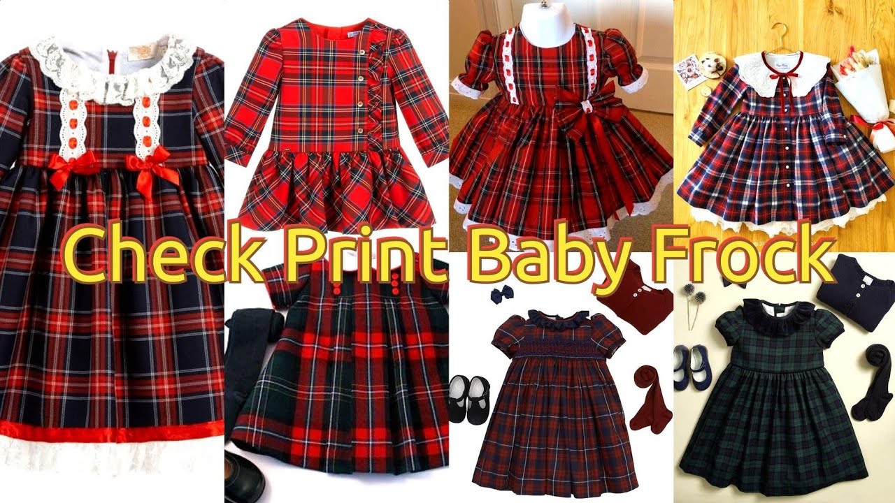 check print baby frock designs.