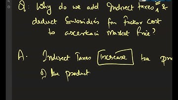 C 4 -  R 5 -  Why are Indirect Taxes added to and Subsidies subtracted from Factor Cost
