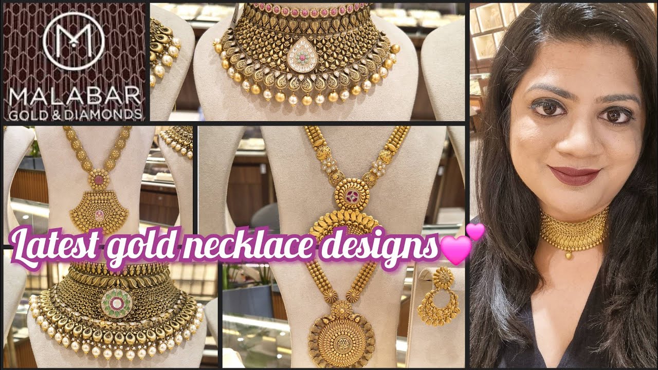 Malabar gold necklace designs with price | Light weight gold necklace designs with price
