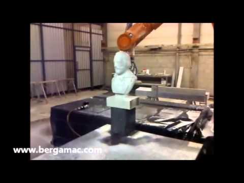 3D statue:  7 axis robot cutting in Marble - realised by Bergamac Processing Solutions
