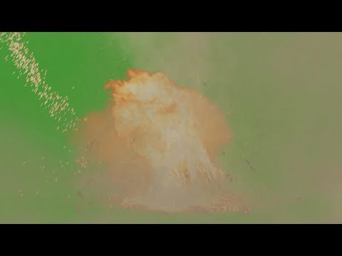 Explosion with dust and debris - green screen - free use @bestgreenscreen