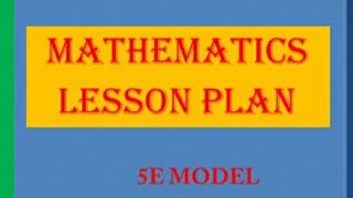 Maths lesson plan 5e