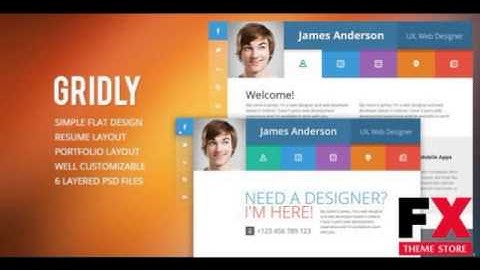 Preview Gridly vCard PSD TemplatePSDTemplates