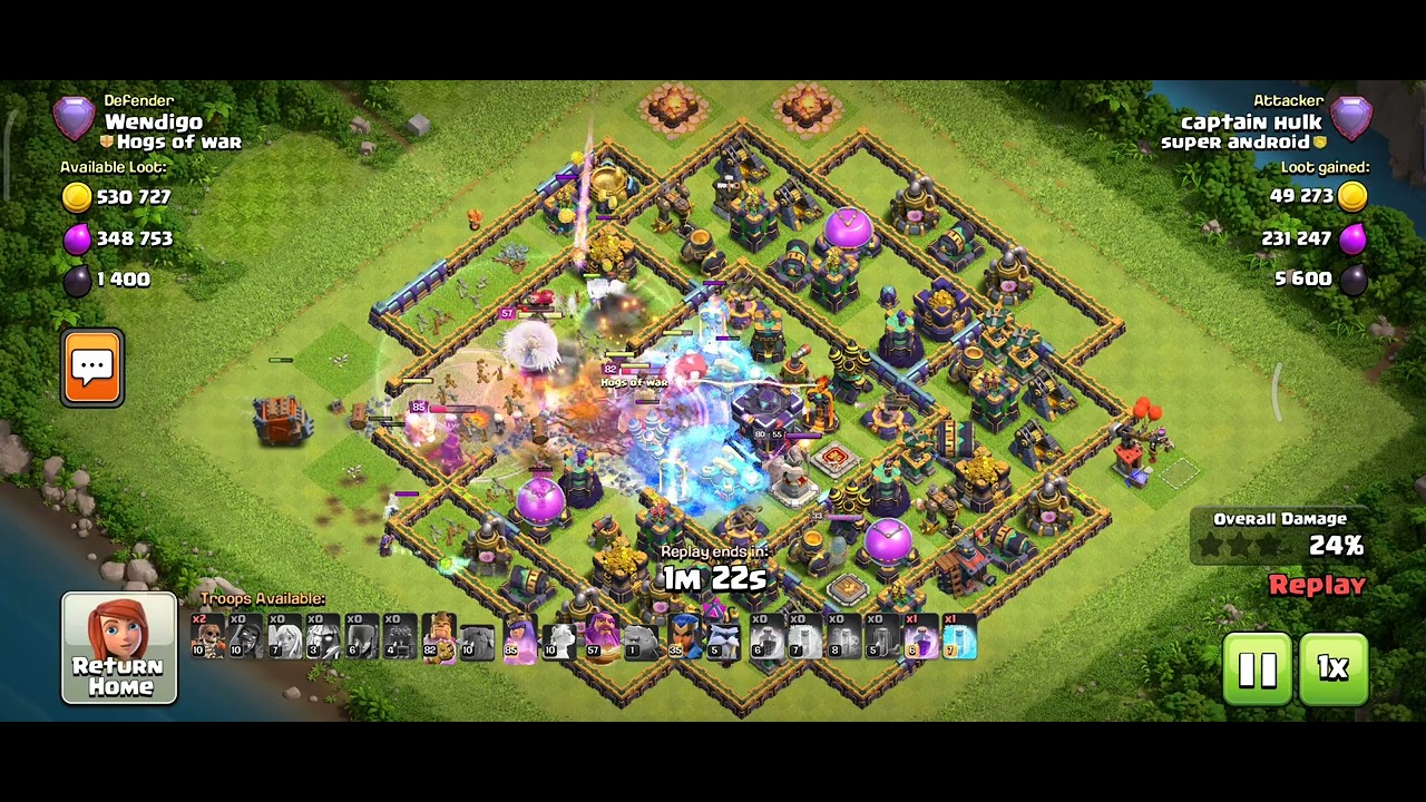 electro titan plus super wizard (less than 2 minutes attack)