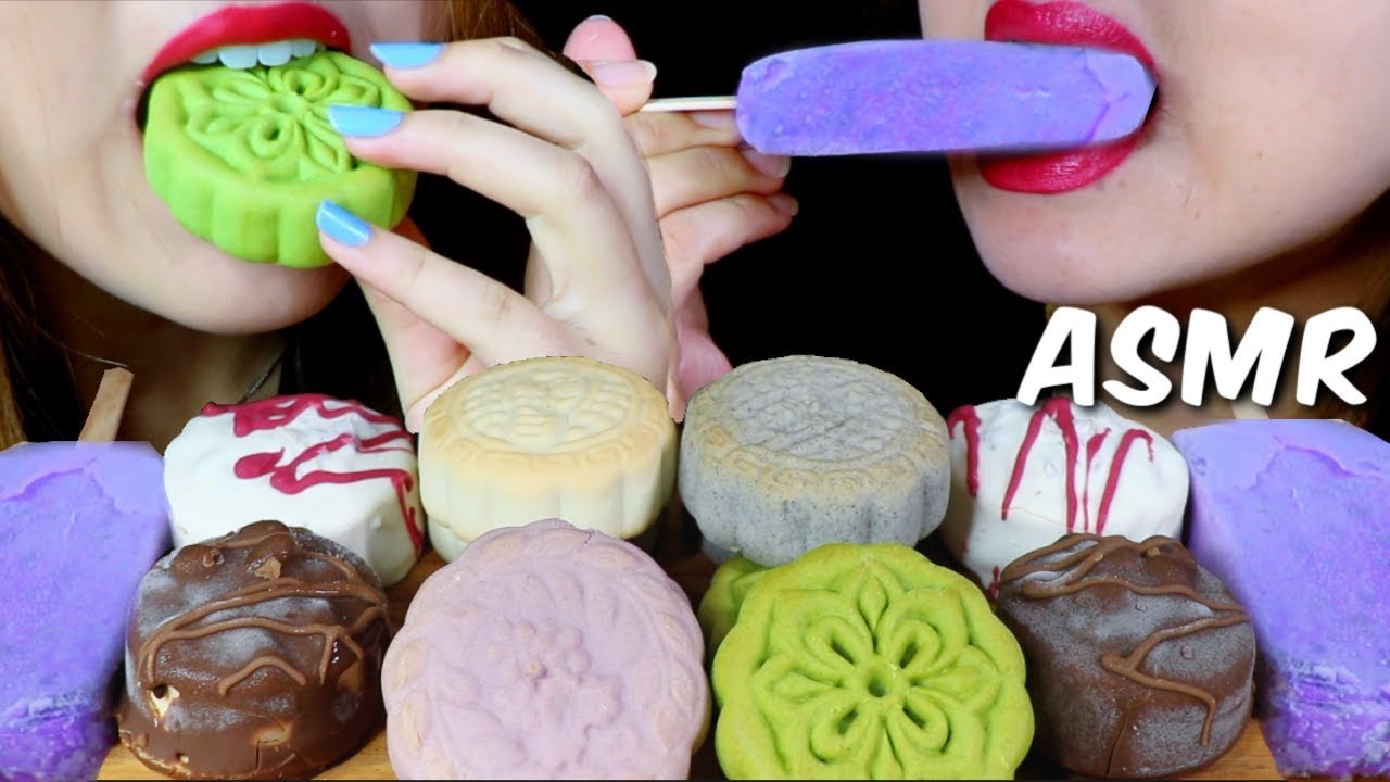 ASMR MOONCAKES + CRUNCHY ICE CREAM BARS 리얼사운드 먹방 | Kim&Liz ASMR