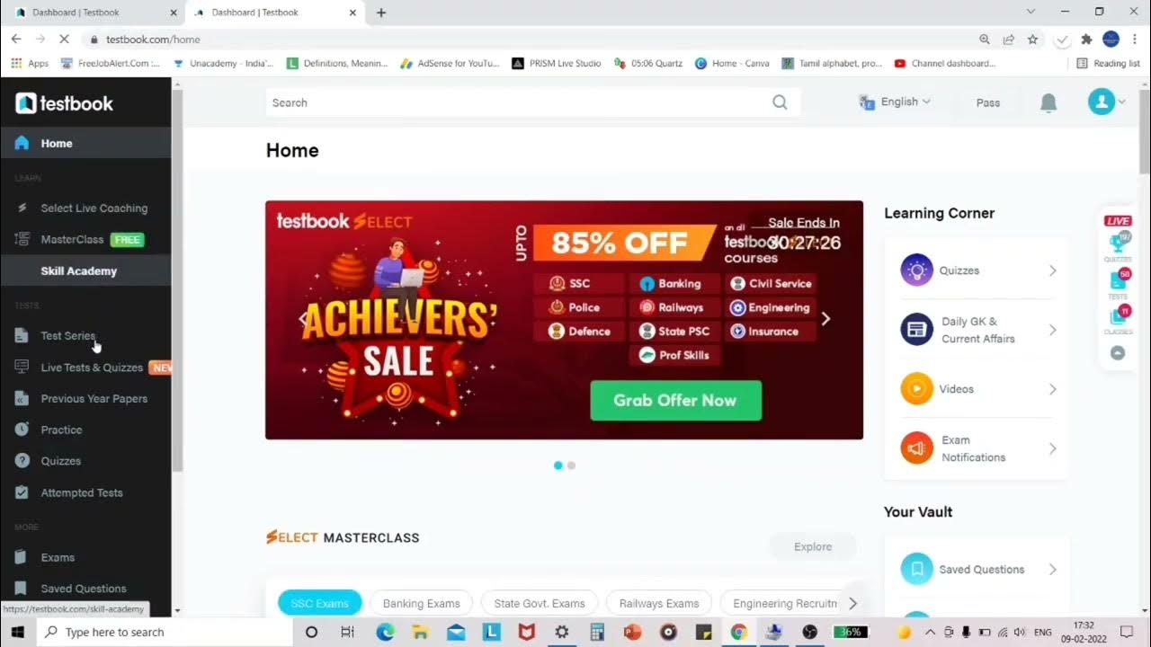 know how to use testbook website in laptop from this video YouTube