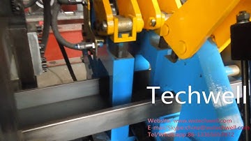 Auto Size Changing C purlin roll forming machine with post punching and post cutting1