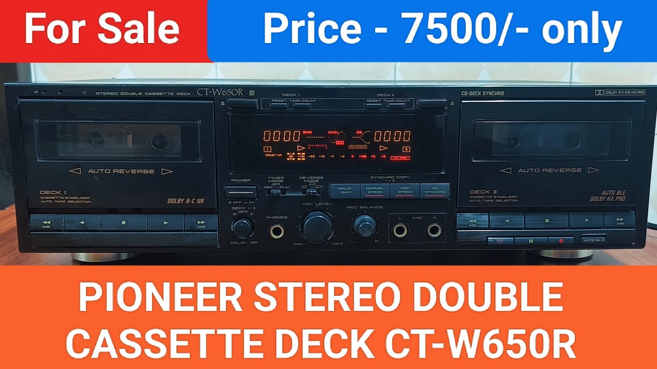 PIONEER STEREO DOUBLE CASSETTE DECK CTW650R Contact No 8750424840