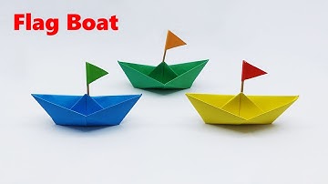 How To Make a Paper Boat With Flag - Diy Paper Toy Boat Making Tutorial