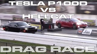 It's our first time out drag racing with new p100d tesla model s,
watch us race a dodge challenger hellcat on radials 1/4 mile in an all
heads...