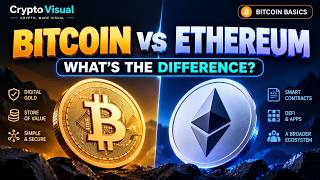 Bitcoin Basics: Bitcoin vs Ethereum What’s the Difference | CryptoVisual