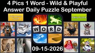 4 Pics 1 Word - ANSWER 15 September 2026 –Wild & Playful - Daily Puzzle + Bonus (Solution) screenshot 5