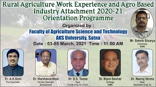 RAWE and AIA 20-21 Orientation Programme | AKS University