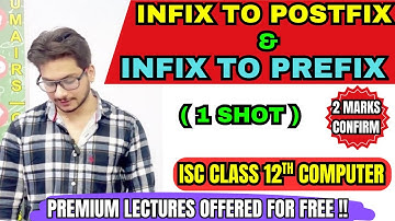 Infix to Postfix & Infix to Prefix Conversion | Step by Step Explanation | ISC Class 12 Computer