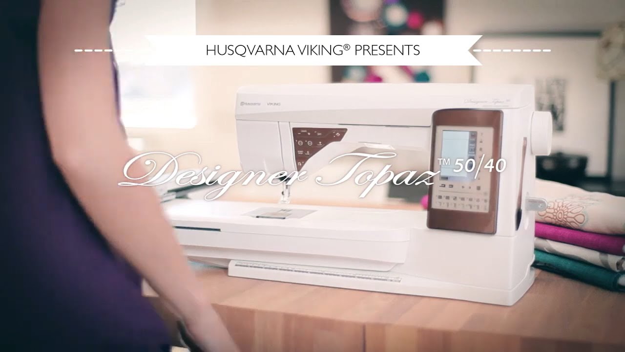 Computer controlled sewing and embroidery machine, 256 sewing programs, 150  embroidery designs and 2 fonts, with embroidery unit - HUSQVARNA VIKING  DESIGNER TOPAZ 50 - Strima