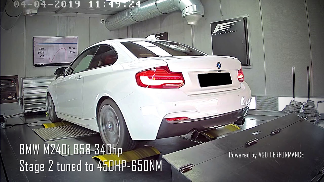 BMW M240i B58 340hp - Stage 2 tuned to 450HP - 650NM - Powered by ASD ...