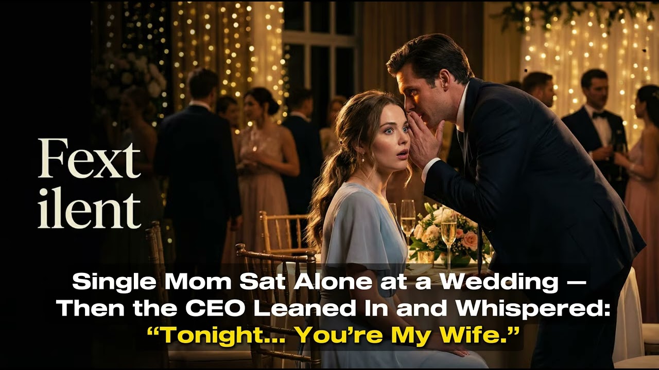 Single Mom Sat Alone at a Wedding — Then the CEO Leaned In and Whispered: “Tonight… You’re My Wife.”