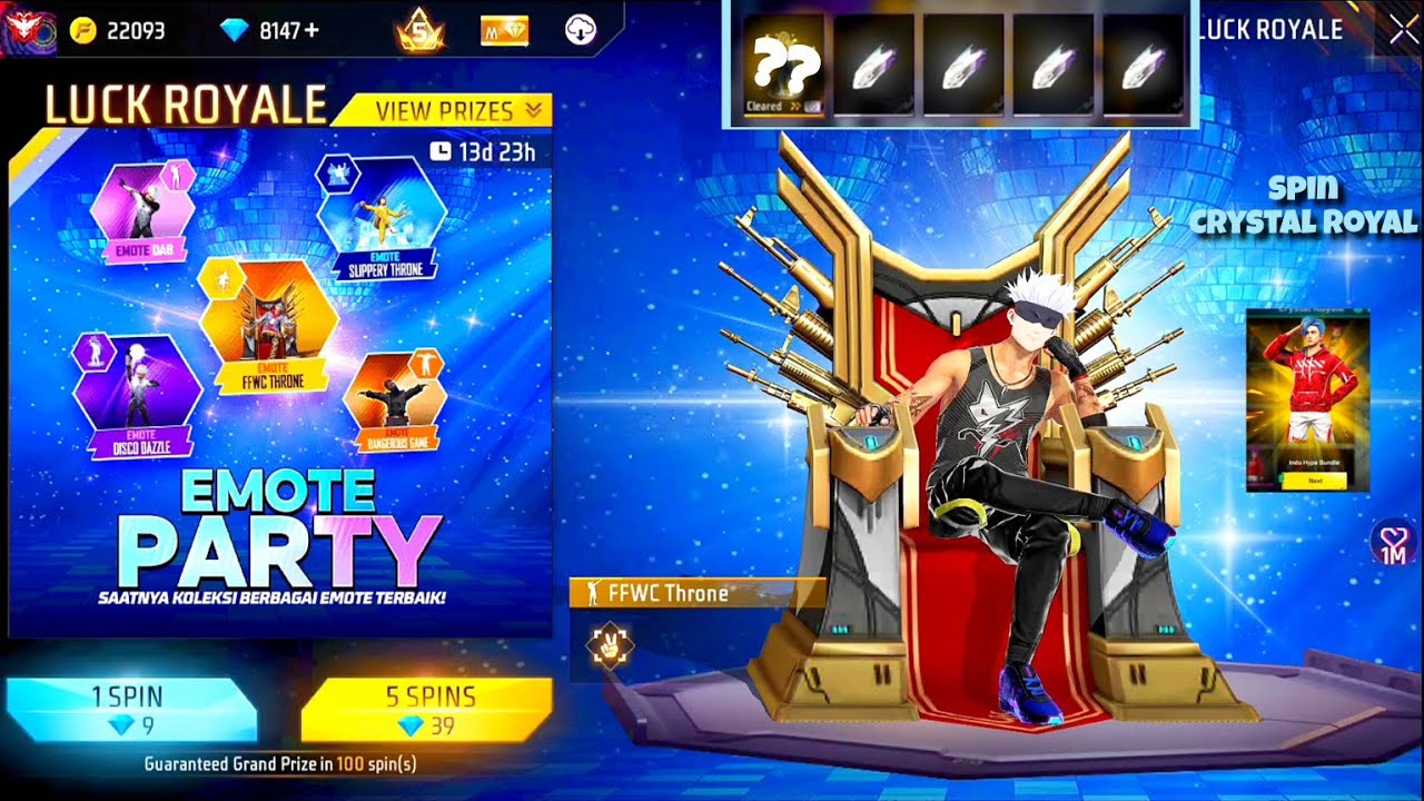 I Spin New Emote Party Event in Free Fire Indonesia Server 💖 