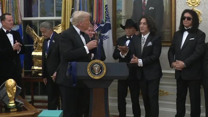 President Trump presents medals for Kennedy Center honorees KISS, Sylvester Stallone,  Gloria Gaynor