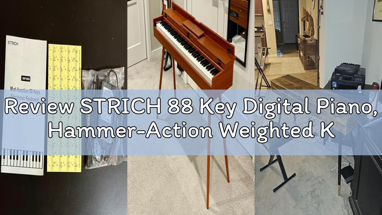 Review STRICH 88 Key Digital Piano, Hammer-Action Weighted Keyboard, Full Size Desk Cover Electric P