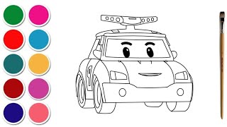 Robocar Poli drawing painting Coloring for kids and toddlers | Drawing Robocar Poli #robocar