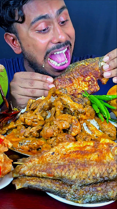 Very Spicy Whole Fish Fry Eating #mukbang #asmr #shortvideo #shorts #viral #viralshort #food #eating