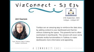 VizConnect EFFECTIVE USAGE OF TABLEAU TOOLTIPS IN DASHBOARDS