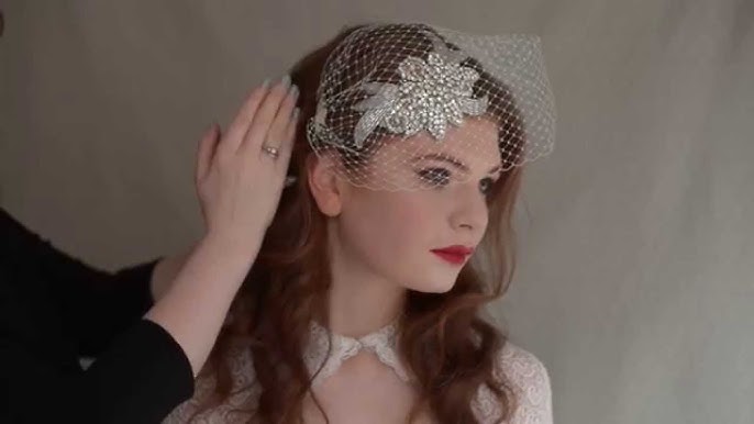 French netting Birdcage veil on a headband. – by Galinka