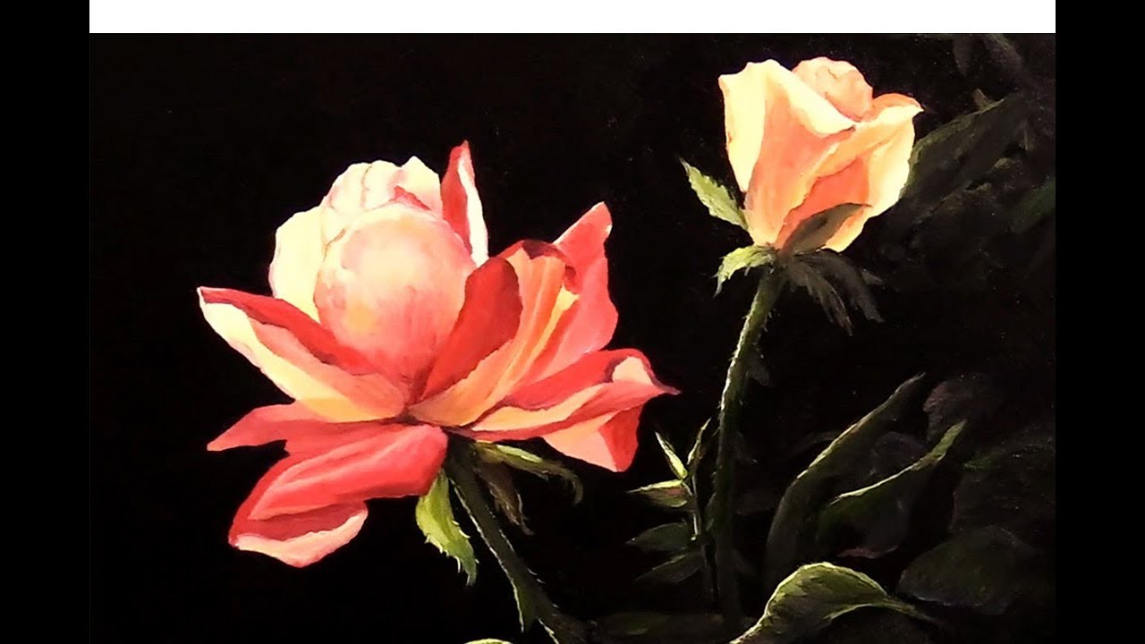 Back-lit Roses | Paint with Kevin - YouTube