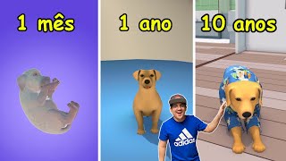 CICLO DE VIDA DE UM CACHORRO! (de filhote até adulto) - Dog Life Simulator (jogos de celular)