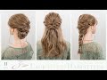 【レースドレスワンピ👗に合わせる】ハーフアップ＆アップヘアの髪型