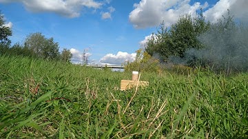 sorbitol endburner rocket motor test. with parachute charge.