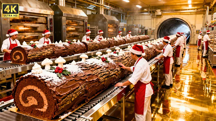 Inside a Christmas Bakery: How to Make 10,000 Yule Logs a Day