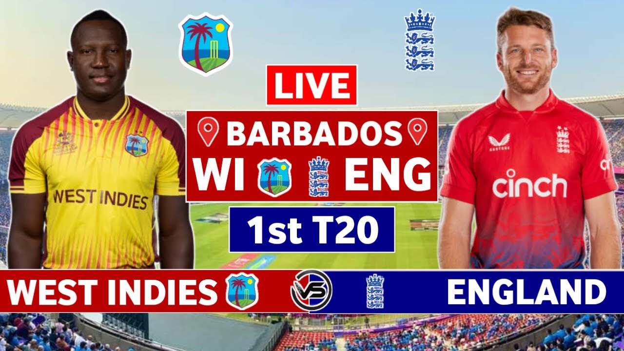 West Indies v England 1st T20 Live Scores WI vs ENG 1st T20 Live