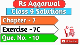 Rs Aggarwal Class 9 | Exercise 7c Question number 10 | Chapter 7 Lines and Angles | Md Sir Class 9