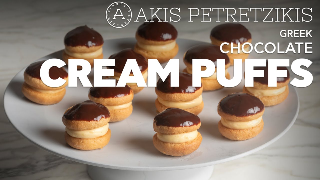 Greek Chocolate Cream Puffs | Akis Petretzikis