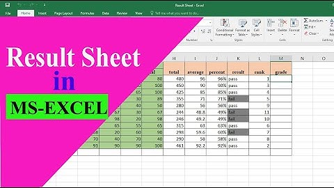 MS Excel - Student Mark Sheet Calculation Sum, Average, Rank, Grade, Pass Fail in 2022