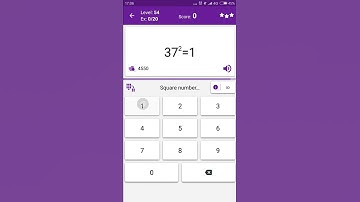 Math Tricks - Training mode - square numbers between 30 and 39 - level 054 (Number Keyboard)