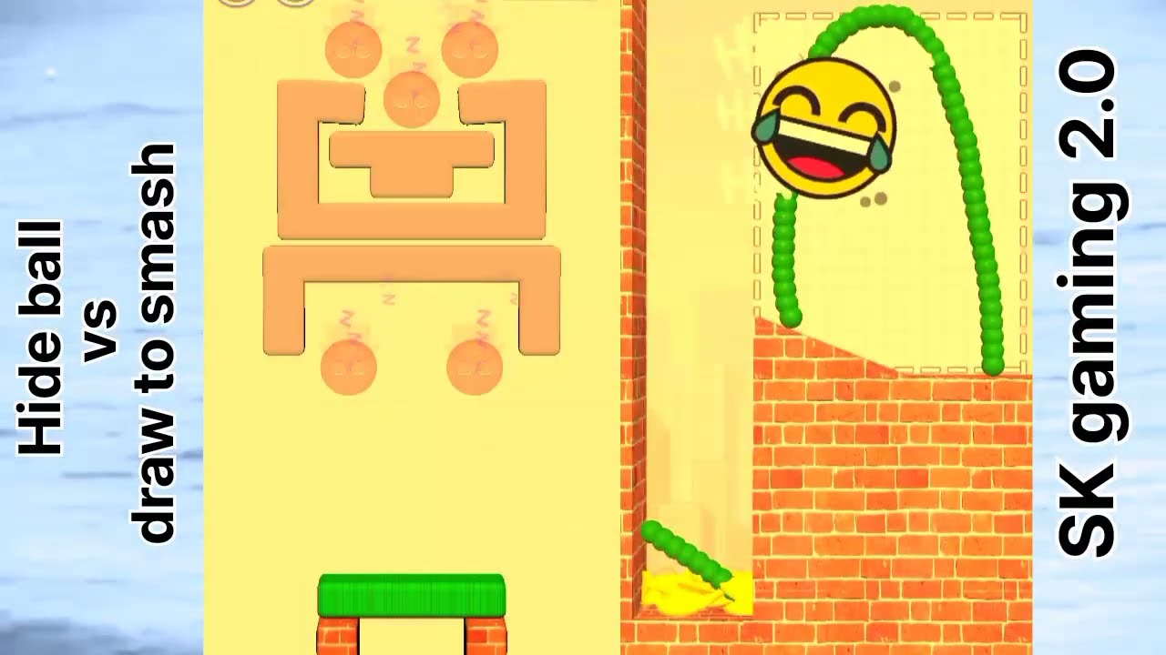 Play hide ball vs draw to smash comparison / Android mobile game play review 