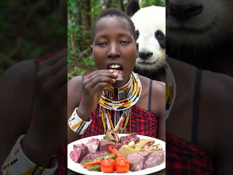 Maasai Girl S Raw Meat Feast With A Surprise Guest Mukbang Asmr Maasai Rawfood